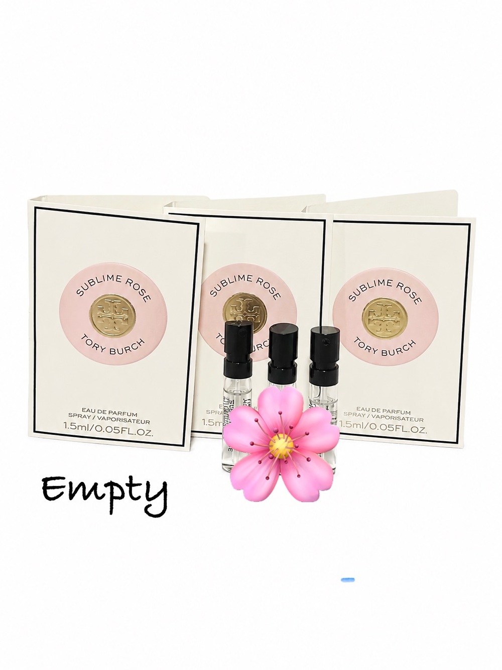 Tory Burch Sublime Rose • 3 Samples on Cards (Empty)